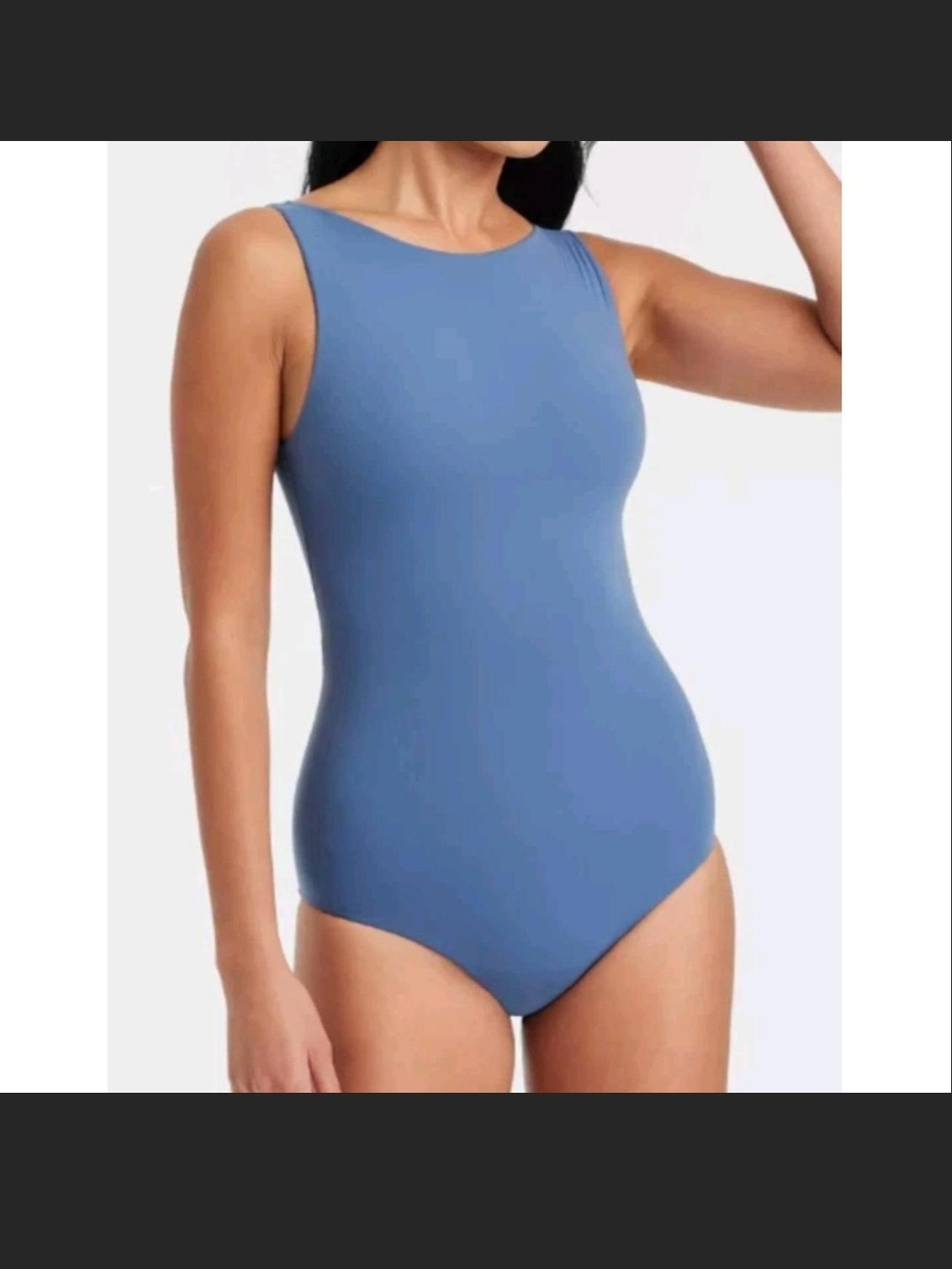 Women's High-Neck One-Piece Swimsuit - Blue
